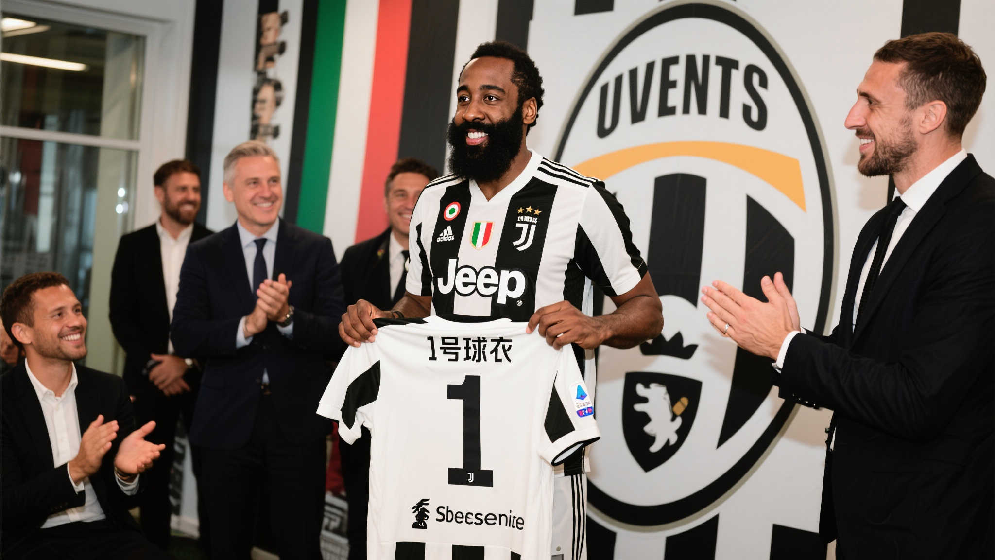 哈登喜获尤文图斯1号球衣,化身球队新成员 哈登喜获尤文图斯1号球衣,化身球队新成员