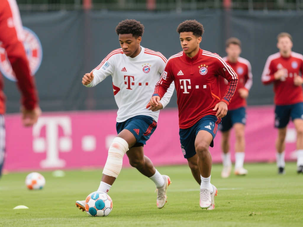 跟队记者：穆西亚拉伤愈复出，首次重返训练场